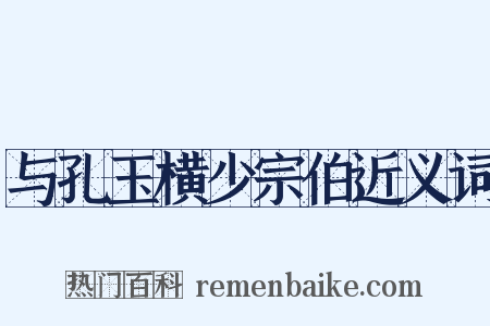 与孔玉横少宗伯近义词是什么意思的图片